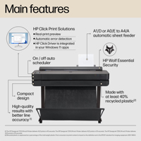 Printer CAD kecepatan tinggi terbaru desain H P Jet T650 36 inci Printer Jet tinta warna untuk industri periklanan