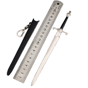 <span class=keywords><strong>Thrones</strong></span> metallo portachiavi ghiaccio e fuoco spada lunga GTR12 alla moda in lega <span class=keywords><strong>di</strong></span> zinco arma giocattolo per Targaryen accessori per il gioco - Product Image 1