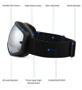 แว่นตาสกีขายส่ง ป้องกันฝ้า เลนส์มิเรอร์ทรงกลม แว่นตาสโนว์บอร์ด แว่นตากีฬาหิมะ แว่นตาสกีสำหรับผู้หญิง - Product Image 3