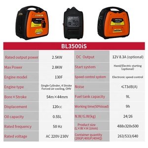 Bl3500is biến tần xăng máy phát điện 2.5kW 2.8kW Máy phát điện duy nhất giai đoạn chờ im lặng Máy Phát Điện Xăng - Product Image 6
