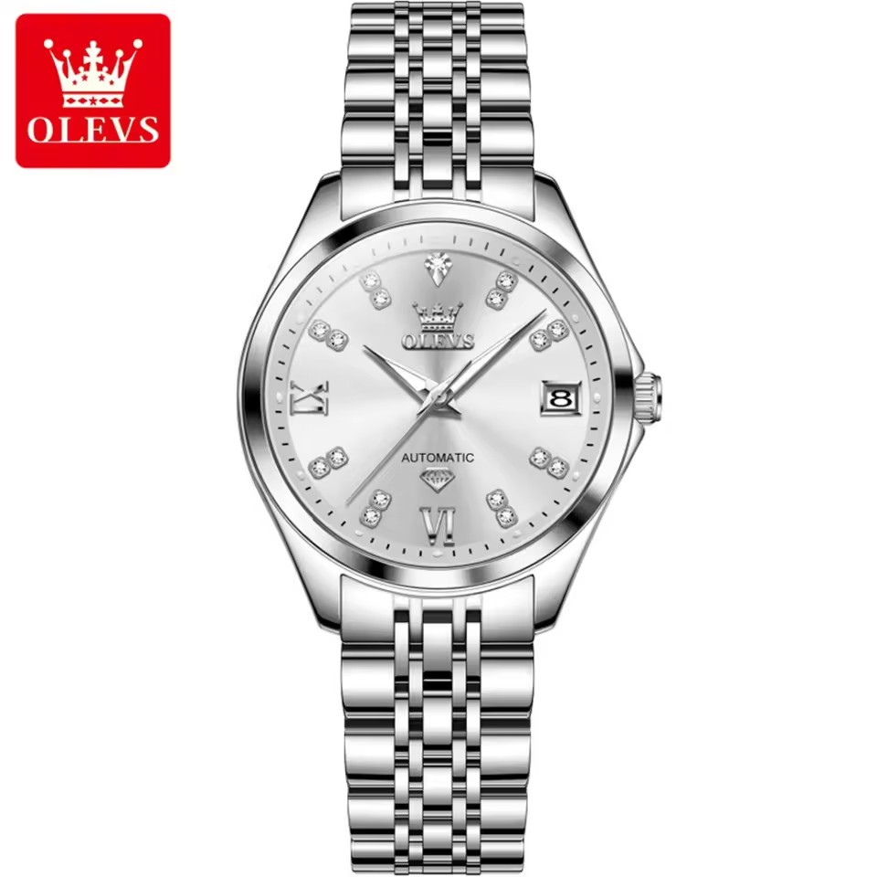 white dial silver strap