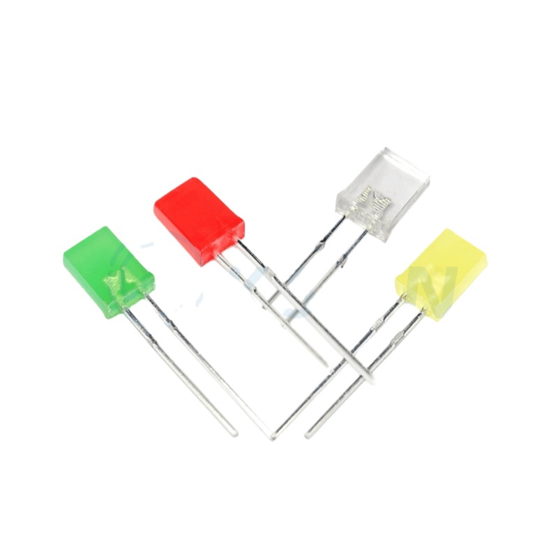 High Brightness 2 * 5 * 7 square LED Light with White Hair, Red, Yellow, Blue, Green, Emerald Green, and Red Emitting Light