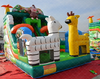 Diapositiva hinchable de jirafa para niños, patio de recreo al aire libre grande, certificado CE, verificada, hecha de material de PVC duradero