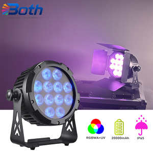 ไฟเวทีกันน้ำแบบแบตเตอรี่ LED PAR ควบคุมผ่านแอพไร้สาย 12x18W RGBWA UV 6in1 DMX สำหรับงานดิสโก้ งานแต่งงาน งานปาร์ตี้ - Product Image 1