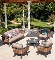 Hochwertiges Modernes Garten-Sofa-Set Aluminiumrahmen Rattan-Geflecht Outdoor-Möbel Korbstuhl und Kaffeetisch-Set Hotel Villa
