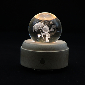 Bán Buôn Đèn Tâm Trạng 3D Đèn LED Cơ Sở Bằng Gỗ Đèn Ngủ Pha Lê Với Công Tắc Điều Chỉnh Độ Sáng Cảm Ứng Đèn Âm Nhạc Có Thể Sạc Lại - Product Image 2