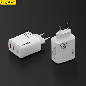 Chargeurs standard européens à lumière bleue, lot de 2, 25 W, USB <span class=keywords><strong>A</strong></span> et USB C, charge rapide, chargeur mural EU pour iPhone et Android - Product Image 3