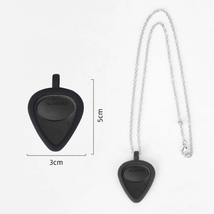 Collier porte-médiators de guitare en silicone triangulaire, disponible avec chaîne à billes / chaîne à câble / cordon en cuir - Product Image 5