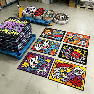 Tapis personnalisés pour baskets, tapis décoratifs sur mesure, tapis imprimés de dessins animés pour la maison, tapis de porte à motif irrégulier, tapis anime - Product Image 2