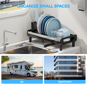 Escurridor de Platos para <span class=keywords><strong>Autocaravana</strong></span> WIREKING, Pequeño, de Acero Inoxidable, Antioxidante, Organizador de Cocina, Almacenamiento Sobre el Fregadero, Escurridor de Platos - Product Image 6