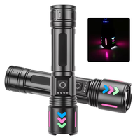 Lampe torche LED portable en alliage d'aluminium avec bandes lumineuses en V, étanche IP54, 1000+ lumens, 6000K lumière du jour, faisceau réglable