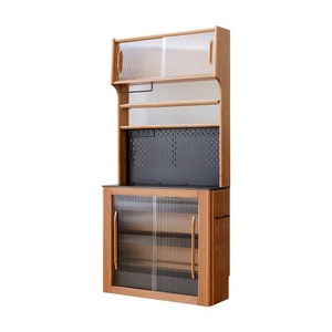 Zeyang Ledao Integrated <b>Sideboard</b> Cherry Wood Living Room Ultra Thin Narrow <b>Storage</b> Cabinet Solid Wood Wall Mounted - Product Image 5