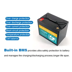 Batteria al litio batteria a ciclo profondo 12v 60Ah LiFePO4 batteria di accumulo di energia marina RV batteria al litio di ricambio al piombo