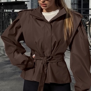 Nueva Colección Otoño/Invierno: Abrigo Largo de Mujer Estilo Commuter con Cinturón y Cuello Alto, Manga Larga, a la Moda - Product Image 2