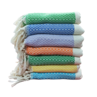 Mini serviettes de plage et de bain turques tissées de couleur unie - 100% coton Peshtemal certifié OEKO-TEX, séchage rapide