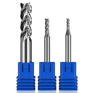 Huhao HRC62 3 Flute Tungsten Carbide Drill Bit Cnc Router Bits For Wood Carving Milling Cutter Cnc