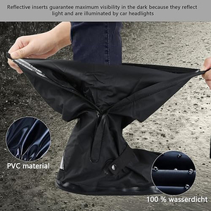 أحذية مطر سميكة من البولي فينيل كلوريد (PVC) متينة للجنسين بطباعة مخصصة، مقاومة للماء مع حزام، غطاء حذاء مرتفع لجميع المواسم من ماركة QingXi - Product Image 5