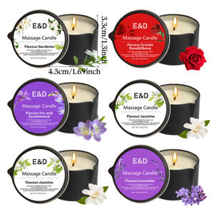 Vela de masaje de aceite esencial de aromaterapia 1oz * 6 para decoración del hogar, cera de soja sin humo natural curativa para <span class=keywords><strong>SPA</strong></span> - Product Image 4