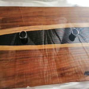 Unique Handmade <b>Epoxy</b> <b>Resin</b> Dark Walnut Slab Smart Dining <b>Table</b> - WiFi Bluetooth-Enabled Wood River WYL-<b>Epoxy</b> <b>Resin</b> Walnut Slab - Product Image 6