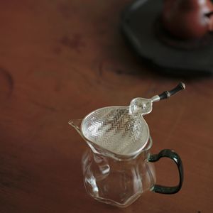Passoire à thé en argent sterling tressé, argent pur 999, filtre tissé à la main pour usage domestique, pour infuser le thé. - Product Image 2