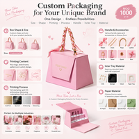 Boîte cadeau magnétique trapézoïdale personnalisée avec logo imprimé, design créatif, avec poignée, pour emballage cosmétique et beauté, vente en gros
