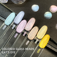 Poudre magnétique effet miroir, perles de verre cristal brillant effet œil de chat, pigment caméléon pour nail art et vernis gel