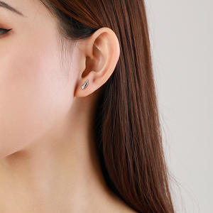 Boucles d'oreilles en argent sterling S925 avec zircone ronde, version cuivre personnalisable, inspiration naturelle, feuille, cadeau créatif pour femmes - Product Image 5