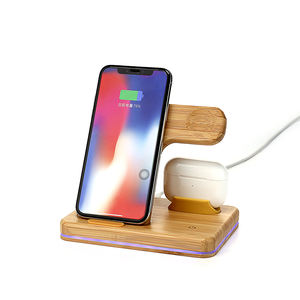 ไม้ไผ่เป็นมิตรกับสิ่งแวดล้อม3-In-One 15W Qi ชาร์จไร้สายได้อย่างรวดเร็ว3ใน1ชาร์จไร้สายพร้อมขาตั้งสำหรับโปรโมชั่น - Product Image 2