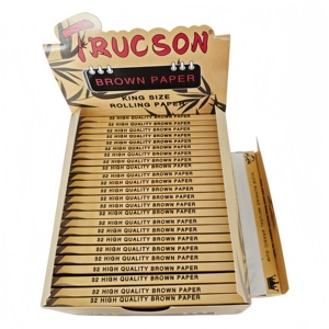 Papiers à rouler classiques TRUCSON Brown Square, format King Size, fibres naturelles, combustion lente, 32 feuilles/carnet, 50 carnets/boîte - Product Image 6