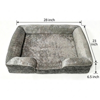 Canapé-lit pour chien en velours de luxe, doux, moelleux, chaud, écologique, avec housse amovible et lavable, matelas orthopédique en mousse éponge