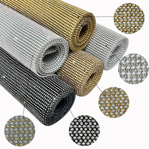Venta al por mayor 3mm oro plata cristal Malla tela Rhinestone metálico 3D vidrio para ropa decorativa sombreros bolsas - Product Image 2