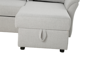 SX-81459 <strong>Sofa</strong> <strong>Bed</strong> Wooden <strong>Frame</strong> With Extendable Linen Fabric for Living Room or Bedroom Includes Storage Features - Product Image 6
