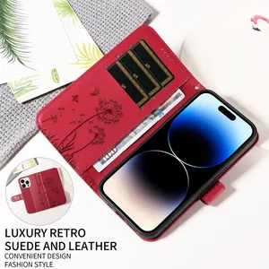 เคสโทรศัพท์ดีไซน์กระเป๋าสตางค์ลายนูนลายดอกแดนดิไลออนสำหรับซัมซุง A07 A17 A27 A37 A57 A06 A16 A26 A36 A56 A05 A15 A25 A35 <span class=keywords><strong>A75</strong></span> A55 - Product Image 4