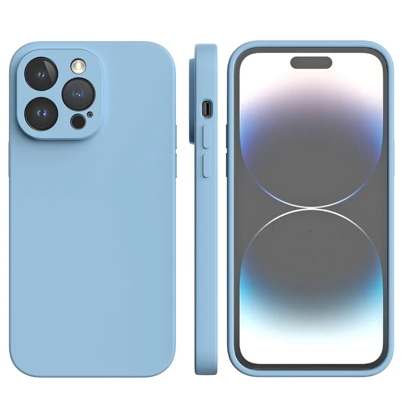 عرض ساخن على غطاء الهاتف المصنوع من السيليكون السائل الأصلي لهاتف iPhone 15 14 13 12 11 Pro Max أغطية باللون المتخصص للهواتف