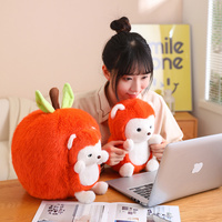 Simulation petit hérisson grande pomme dessin animé mignon amovible PP coton jouets en peluche voiture peluche Composite oreiller coussin pour les filles