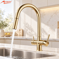 Robinet de cuisine moderne monotrou avec douchette extractible, mitigeur de lavabo à deux jets, valve en céramique, construction en laiton durable - Offre Spéciale