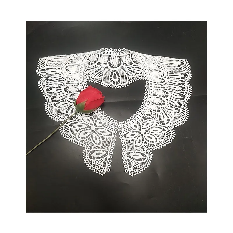 Flyer New arrival High Quality Embroidered Neckline Cotton Lace Collar Sewing With Flower for dress