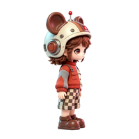 Figurine articulée en PVC ABS OEM, casque de robot à oreilles de souris, poupée rétro pour garçon, jouet avec emballage personnalisé