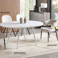 Mesa de comedor de madera extensible de estilo moderno Muebles de comedor baratos con dos tipos de patas Opción superior de vidrio o cerámica