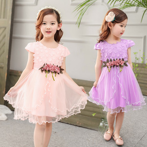 Vestido de Novia 2017, Vestidos de Verano Formales para Niñas, Diseños de Vestidos de Algodón para Fiestas Infantiles - Product Image 5