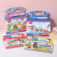 Kinder puzzle Handheld Wasser Zeichnung Notizbuch Wiederholte Graffiti Set Cartoon Zeichnung Kunst papier Magic Water Book
