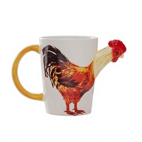 Tasse en céramique écologique à motif animalier de dessin animé, compatible micro-ondes, avec poignée, pour enfants, pour le bureau, emballée en boîte colorée