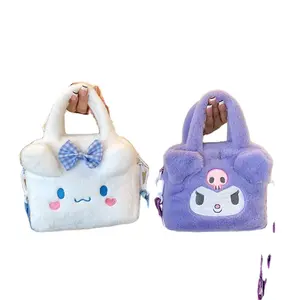 HL Hot Selling Sanrioed Bag Kawaii Plush Cinnamoroll Melody Kuromi Soft Stuff Handbag Shoulder Bag Anime Stuffed Backpack