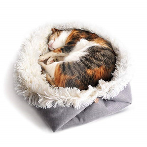 따뜻한 플러시 애완 동물 침대 고양이 매트 접이식 개 침대 슈퍼 부드러운 강아지 침대 집 둥지 다기능 쿠션 애완 동물 제품 - Product Image 1