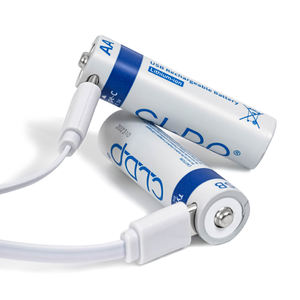Baterai AA Isi Ulang Lithium Ion USB Tipe C 2600mWh, Pengisian Cepat <span class=keywords><strong>2</strong></span> Jam, Ukuran AA 1.5V, Paket 4 Buah - Product Image 1