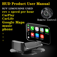 Pantalla Head-Up Multifunción para Automóvil, Control Remoto Inalámbrico, Soporte para Teléfono y Música, Pantalla Clara, Modos de Conducción Diurna y Nocturna
