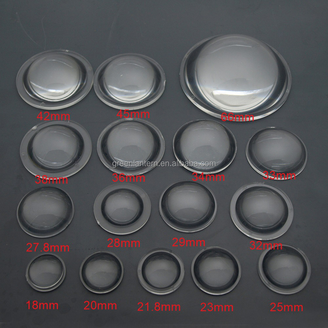 Small Led Light Lens Plano-Convex Led Optical Lens Flat Convex Flashlight Led Chip Lens Spread Diffuser Diameter 10.5-66mm