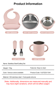 Juego de Alimentación para Bebés al por Mayor, Libre de BPA, Apto para Lavavajillas, de Silicona y Acero Inoxidable 304, Plato, Tazón con Succión y Vaso - Product Image 6