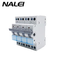 Interrupteur de transfert manuel double alimentation 400VAC 63A NLZ1-63/4P, disjoncteur à interverrouillage unilatéral 4P (MTS) pour installation sur rail DIN