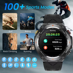 นาฬิกาอัจฉริยะ SENBONO KC82 GPS สำหรับผู้ชาย พร้อมเข็มทิศ บารอมิเตอร์ ติดตามการออกกำลังกาย ตรวจจับการนอนหลับ นาฬิกาอัจฉริยะทรงกลมสำหรับกิจกรรมกลางแจ้ง - Product Image 5